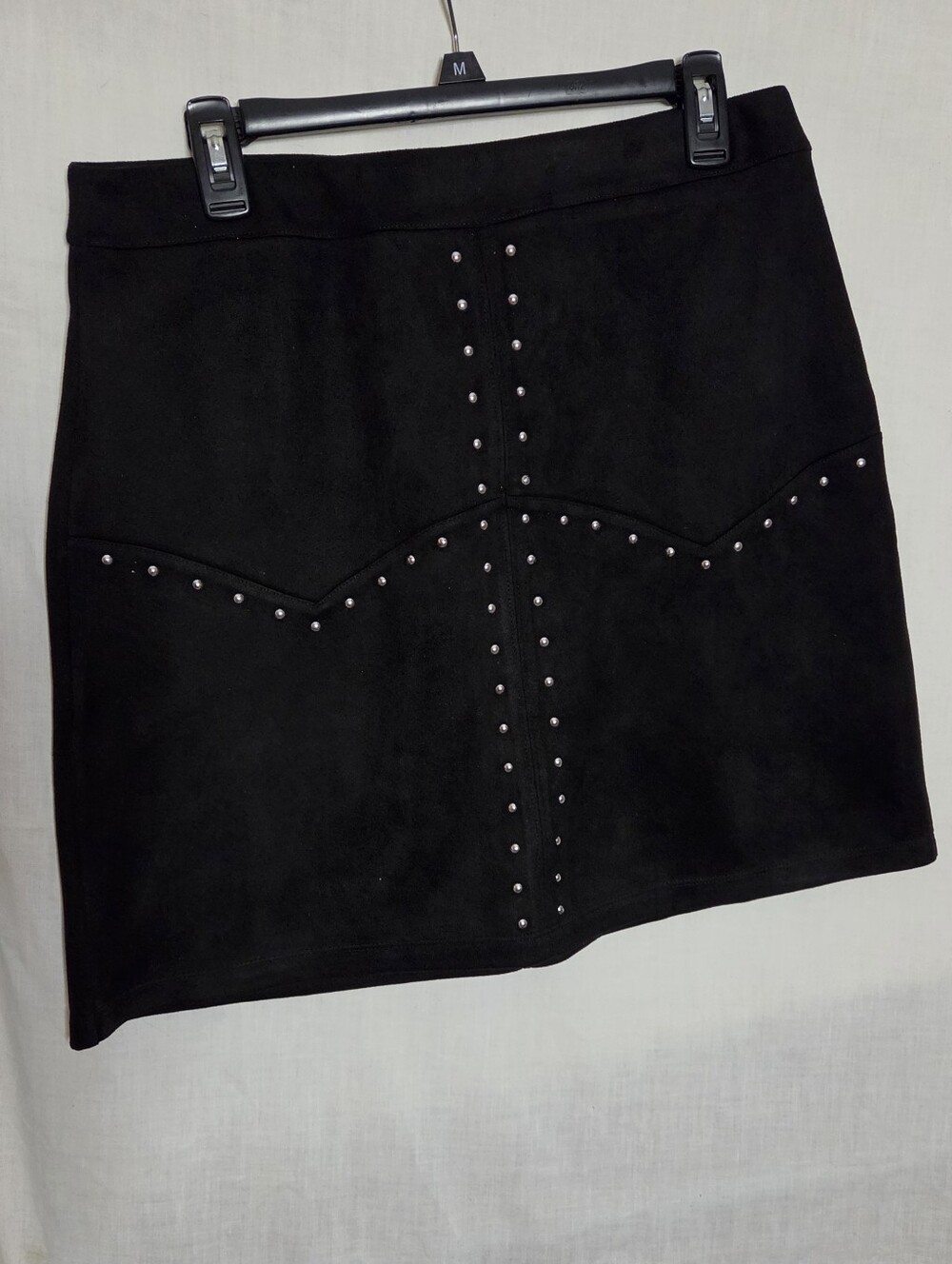 Black Studded Mini Skirt - Women's A-Line